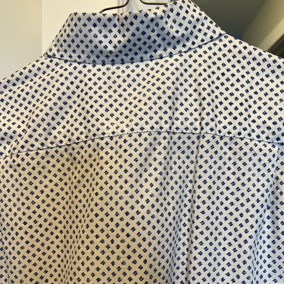 Bonobos casual button down white with blue diamonds. Sz. S/short slim fit - Picture 2 of 5